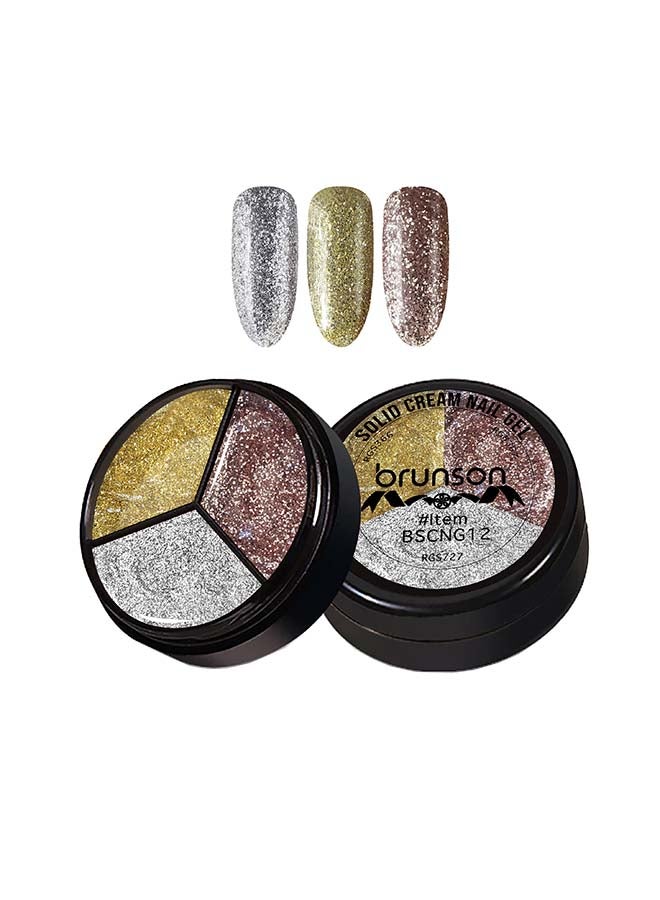 brunson Solid Cream Gel Nail Polish - 3 in 1 Pudding, High Pigmented Mud Nail Art Paint, Suit For Professional Nail Salon, Nail Starter 15 ml, BSCNG12
