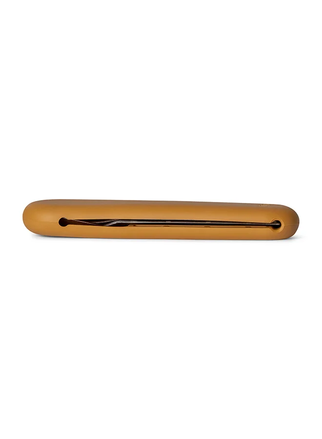 سترون Stainless Steel Cutlery Set With Pouch, Eco - Friendly Utensils For On The Go Dining - Caramel