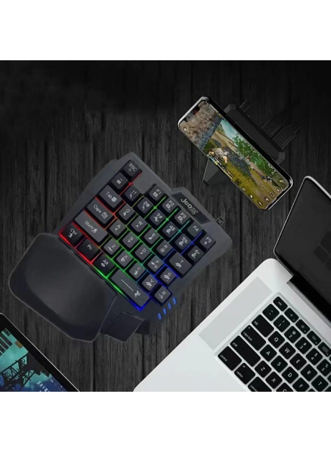 JeDEL K601 One-Handed Keyboard, 35 Keys, RGB Backlighting, Mini Portable Gaming Keyboard, Ergonomic Game Console for PC Gamers - Image 3