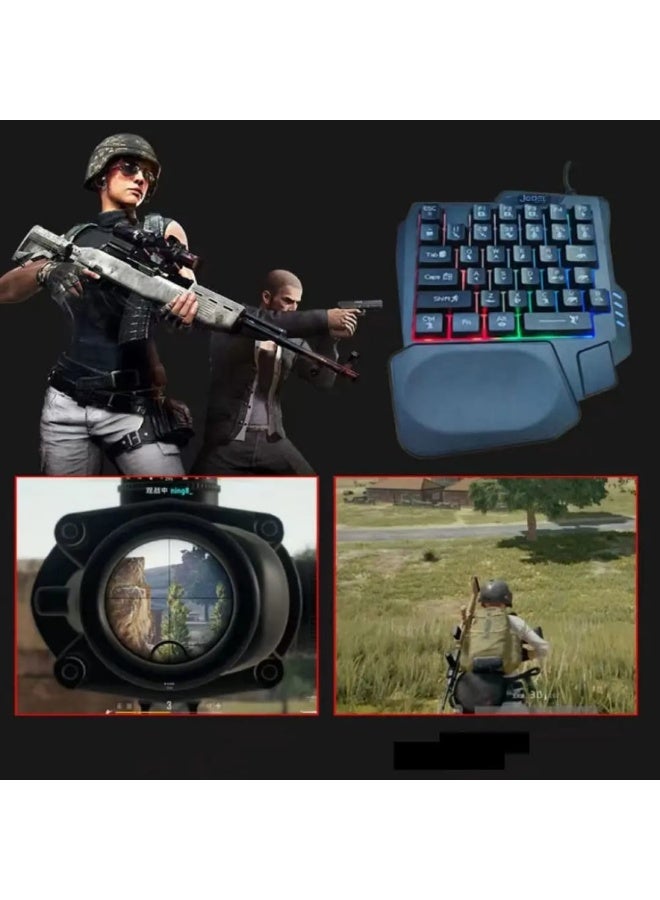 JeDEL K601 One-Handed Keyboard, 35 Keys, RGB Backlighting, Mini Portable Gaming Keyboard, Ergonomic Game Console for PC Gamers - Image 4