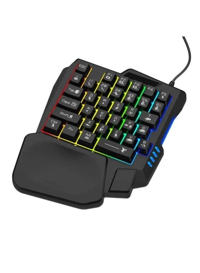 JeDEL K601 One-Handed Keyboard, 35 Keys, RGB Backlighting, Mini Portable Gaming Keyboard, Ergonomic Game Console for PC Gamers - Image 5