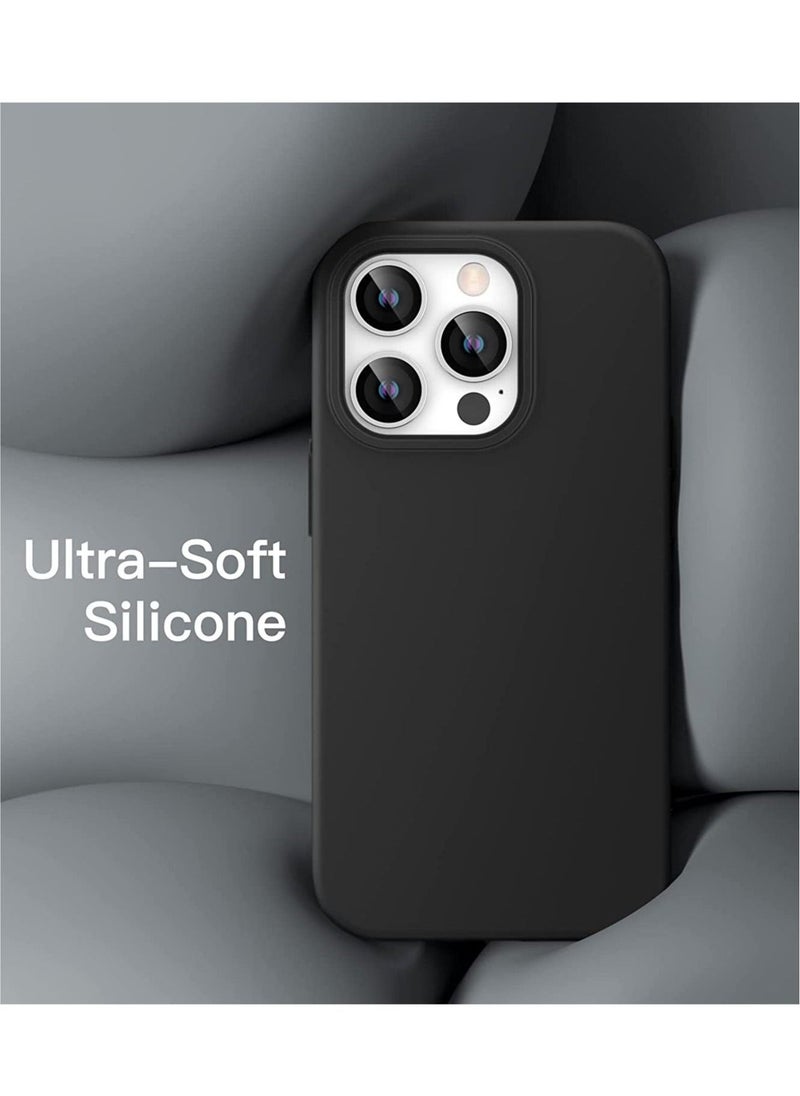 Raxoom Silicone Case for iPhone 14 Pro Max 6.7-inch, Silky-Soft Touch Full-Body Protective Phone Case, Shockproof Cover with Microfiber Lining (Black) - Image 2