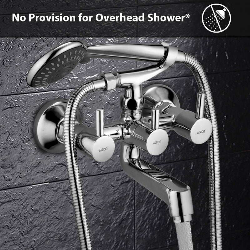 ALTON GRC3795 Brass Wall Mixer With Crutch 5Function Hand Shower With 15 Meter Flexible Tube Chrome - Image 3