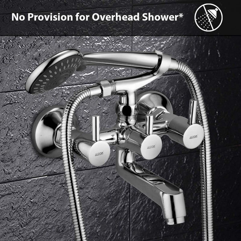 ALTON GRC3795 Brass Wall Mixer With Crutch 5Function Hand Shower With 15 Meter Flexible Tube Chrome - Image 4