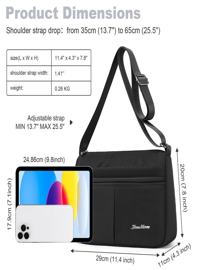LassZone Nylon Shoulder Bag for Women Trendy Large Capacity Handbag Multi-Pocket Crossbody Bag Fashion Handle Satchel Lightweight Waterproof Messenger Bag - Image 4