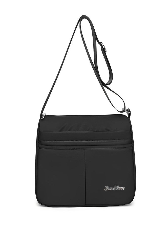 LassZone Nylon Shoulder Bag for Women Trendy Large Capacity Handbag Multi-Pocket Crossbody Bag Fashion Handle Satchel Lightweight Waterproof Messenger Bag - Image 1