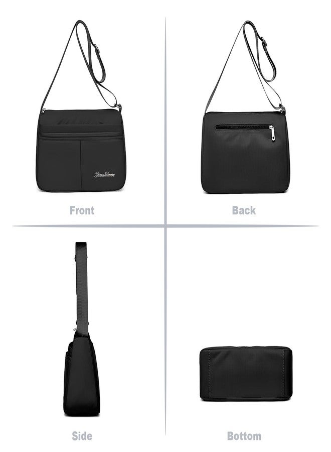 LassZone Nylon Shoulder Bag for Women Trendy Large Capacity Handbag Multi-Pocket Crossbody Bag Fashion Handle Satchel Lightweight Waterproof Messenger Bag - Image 3