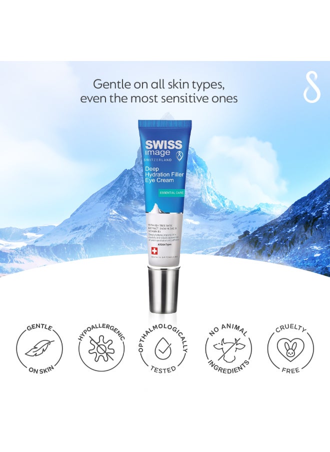 SWISS image - Eye Cream for Deep Hydration with Niacinamide 15 ml Reduces Dark Circles, Puffiness & Fine Lines Brightens & Firms Delicate Under-Eye Area For All Skin Types Swiss Made - Image 1
