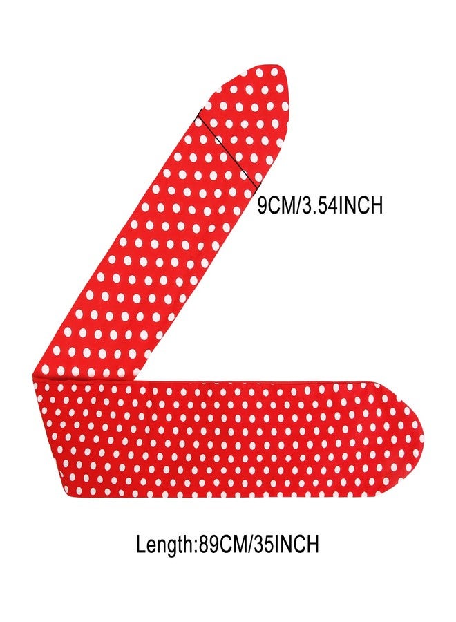 Huachi رباط رأس هيواتشي مزخرف بنقاط حمراء وبيضاء مع قوس، عصابة شعر عتيقة بسلك، إكسسوارات شعر عريضة للنساء والفتيات من طراز الخمسينات - Image 2