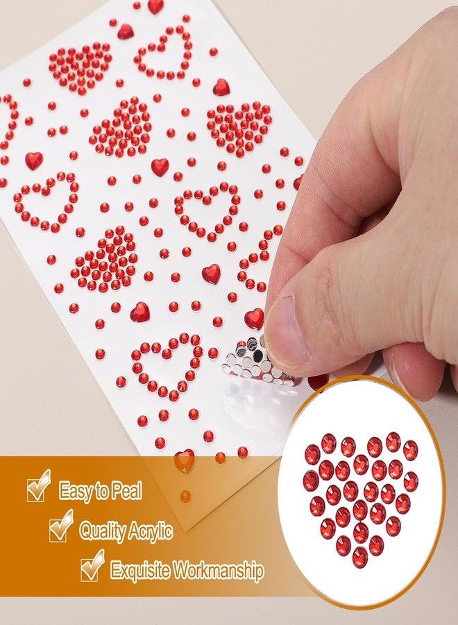 PATIKIL 3Sheets Heart Face Gems, Self Adhesive Hair Gems Stickers Face Stickers for Women Eye Hair Body Festival Makeup Rave Accessories, Pink - Image 3