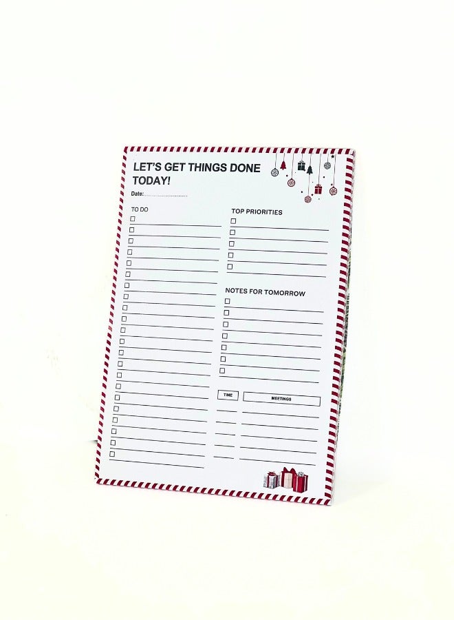 Generic Personalized Christmas Notepads - Pack of 5- 50 Sheets with To-Do List - Customizable with Names and Festive Designs - Image 1