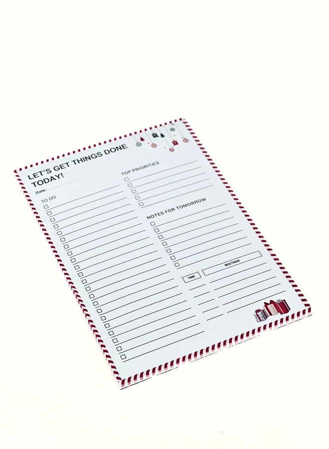Generic Personalized Christmas Notepads - Pack of 5- 50 Sheets with To-Do List - Customizable with Names and Festive Designs - Image 2
