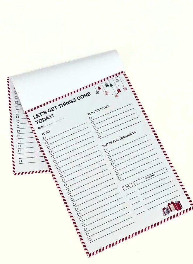 Generic Personalized Christmas Notepads - Pack of 5- 50 Sheets with To-Do List - Customizable with Names and Festive Designs - Image 3