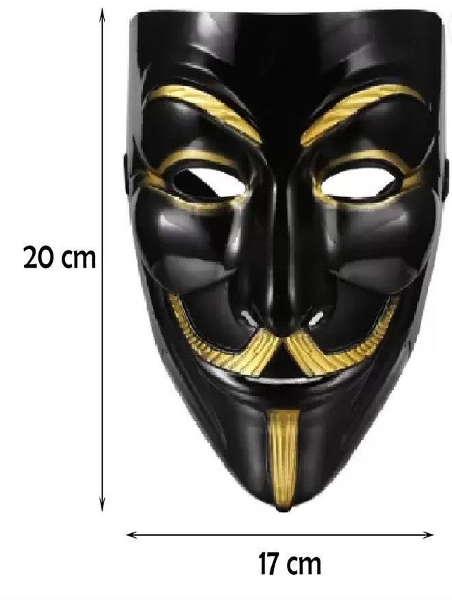 ASBK Multi Color Plastic Cyberpunk Hacker Halloween Christmas and Event Theme party/Cosplay Mask (Pack of 2 Black) - Image 3
