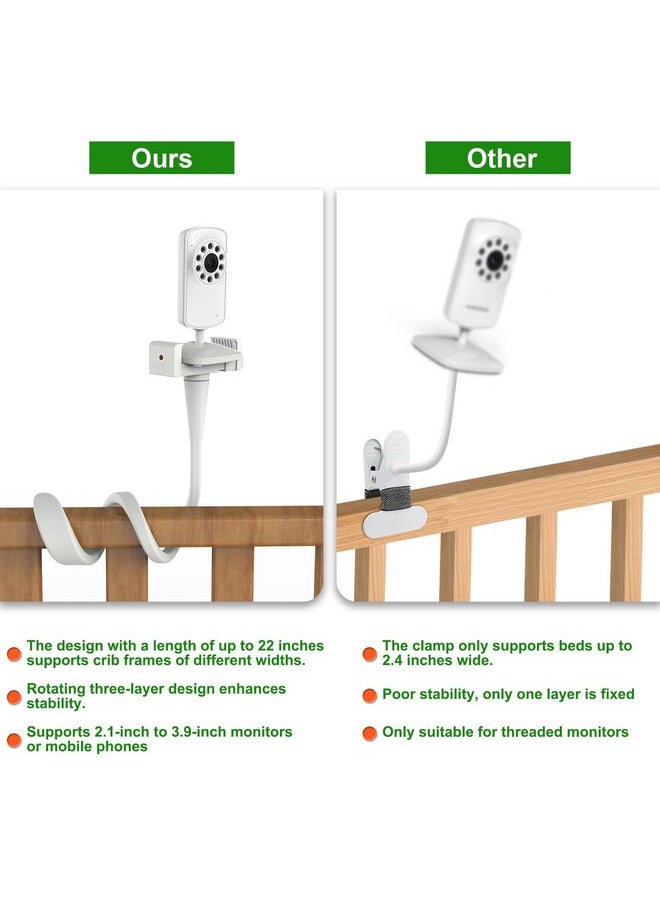 Hellobaby HelloBaby Baby Monitor Mount for HB30/HB32 and Most Light-Weight Type Baby Cameras, Suitable for Smartphone, Universal Baby Camera Holder, Suitable for a Baby Crib, No Tools Need and No Wall Damage  - Image 4