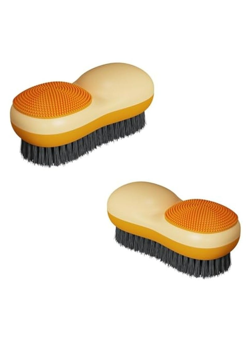 Oasisgalore 2PCS Two-Sided Laundry Brush, Stain Removal Soft Bristle Scrub Brush Silicone Washing Brush for Clothes Underwear - Image 1