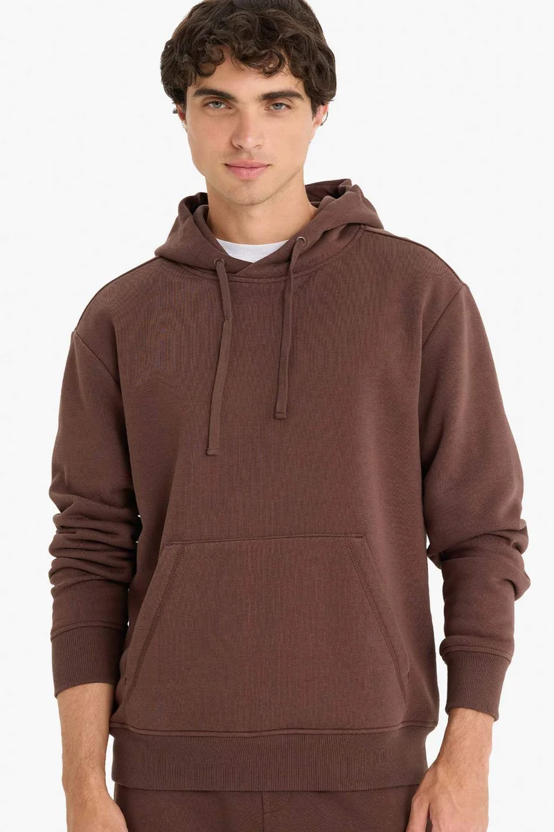 ديفاكتو Regular Fit Soft Lining Basic Hoodie