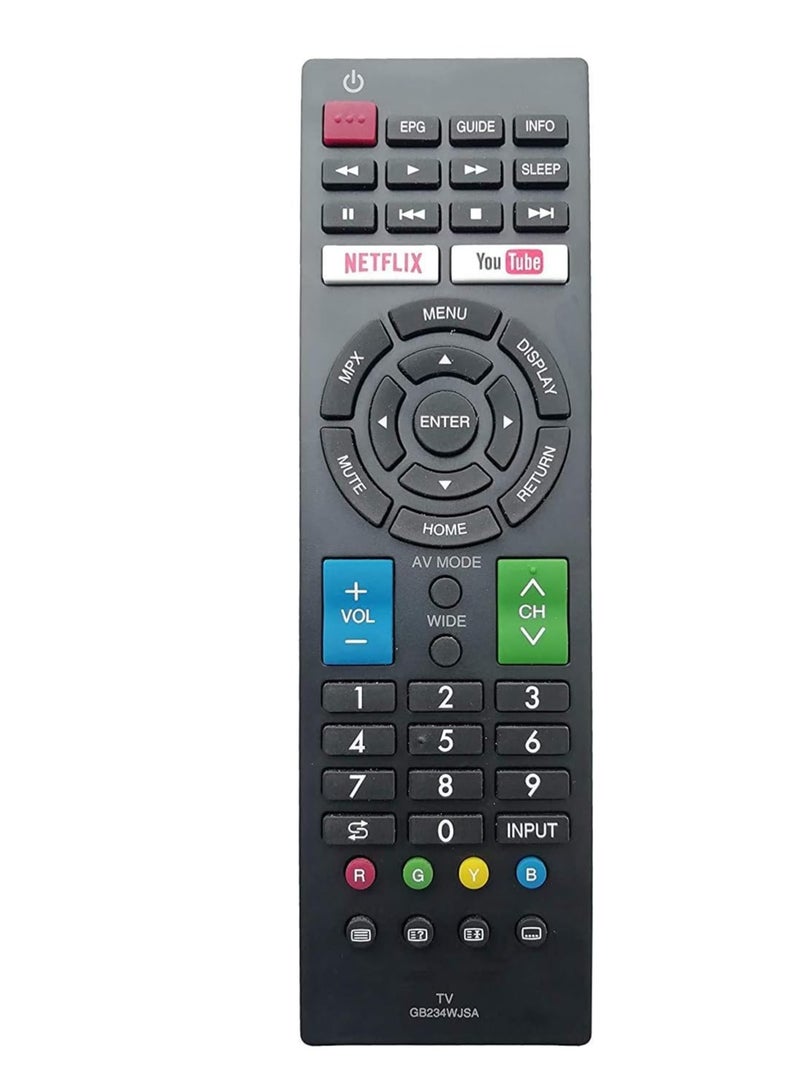 New Replacement Remote Control, Remote Control Fit, Universal Remote Control Compatible with Sharp Smart LED/LCD/Ultra HD Model: GB234WJSA (Netflix & YouTube Function) (Black) - Image 4