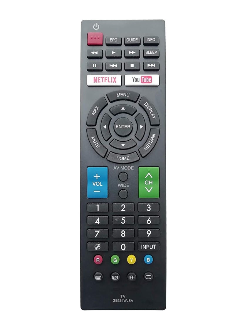 New Replacement Remote Control, Remote Control Fit, Universal Remote Control Compatible with Sharp Smart LED/LCD/Ultra HD Model: GB234WJSA (Netflix & YouTube Function) (Black) - Image 3