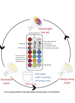 Comely Set of 6 RGB Adjustable Recessed LED Spotlights with Color Changing,  White Round Metal Recessed Ceiling Light  - Image 4