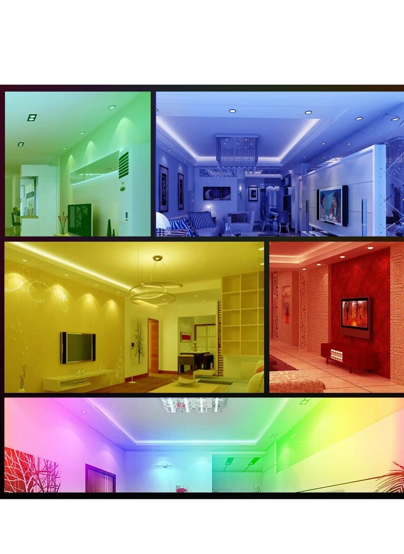 Comely Set of 6 RGB Adjustable Recessed LED Spotlights with Color Changing,  White Round Metal Recessed Ceiling Light  - Image 1