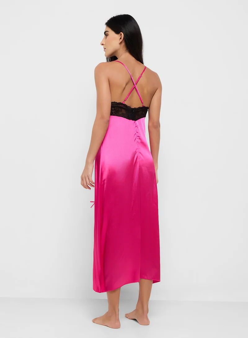 ELLA Night Slip Dress With Slit