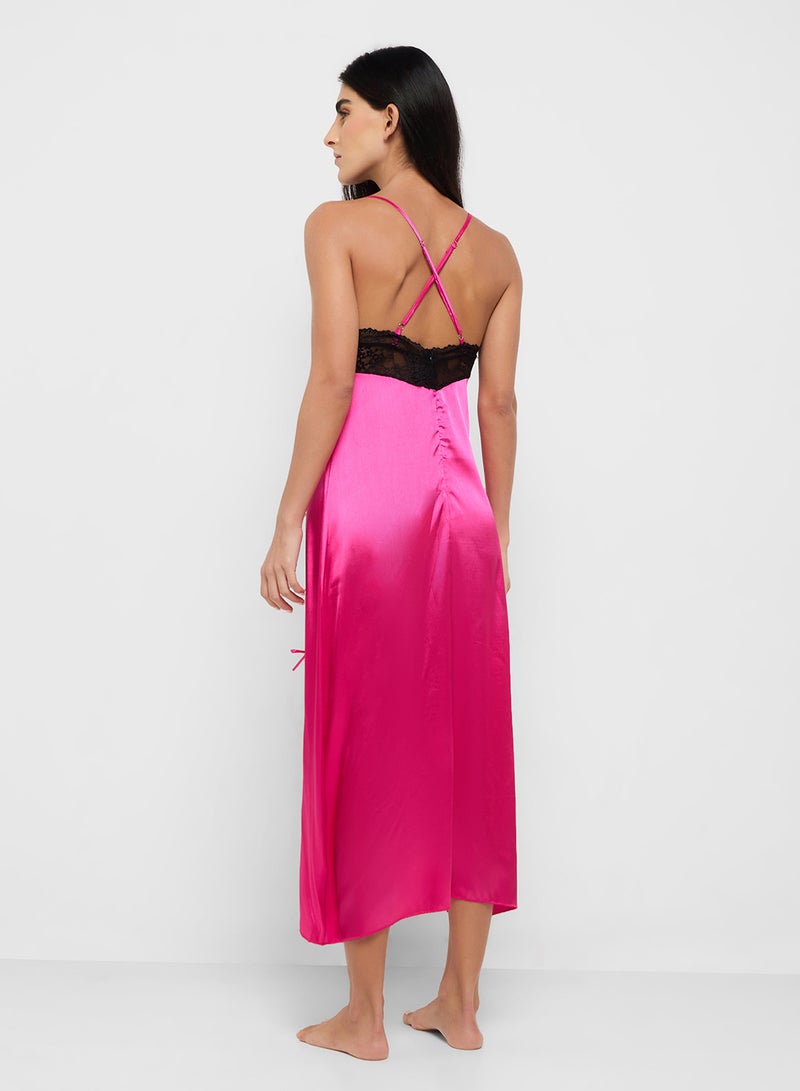 ELLA Night Slip Dress With Slit  - Image 2