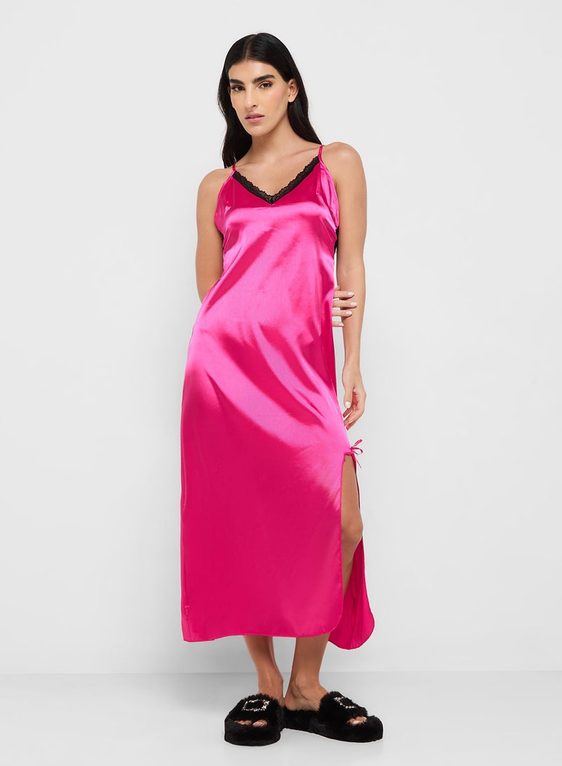 ELLA Night Slip Dress With Slit  - Image 4
