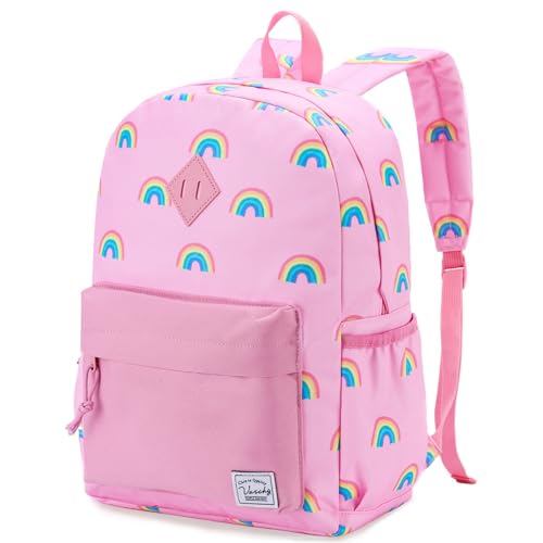 VASCHY Kids School Backpack Rucksack for Boys Girls Children's Toddler Backpack Kindergarten Book Bag with Chest Buckle, Rainbow Pink, Arc-en-ciel Rose, Daypack Backpacks - Image 1