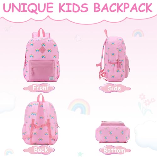 VASCHY Kids School Backpack Rucksack for Boys Girls Children's Toddler Backpack Kindergarten Book Bag with Chest Buckle, Rainbow Pink, Arc-en-ciel Rose, Daypack Backpacks - Image 4