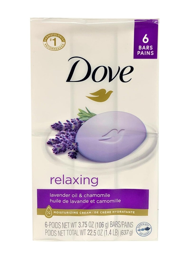 Dove Relaxing Lavender Beauty Bar with Lavender and Chamomile Scent 120ml 6 Bar