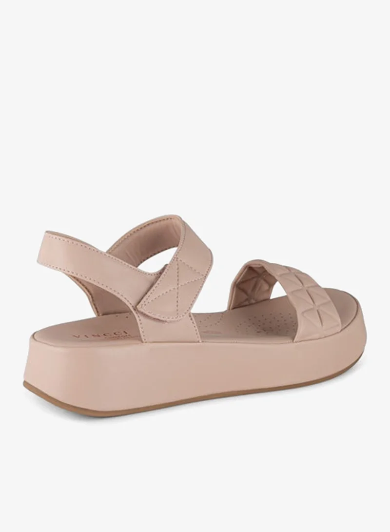 Vincci Pink Women Multi Strap Wedge Sandals for Women | Best Price UAE