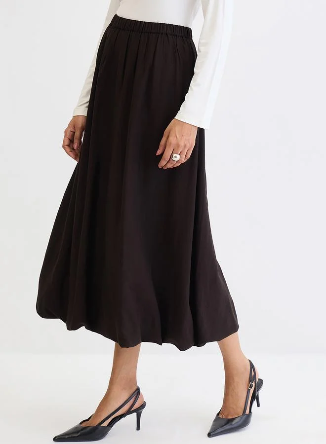 Femmella  Femmella Black Bubble Hem Midi Skirt for Women | Best Price UAE