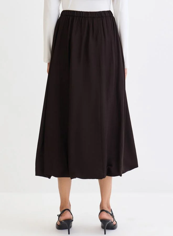Femmella  Femmella Black Bubble Hem Midi Skirt for Women | Best Price UAE