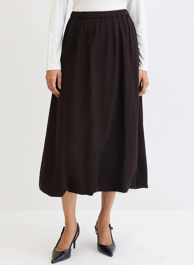 Femmella  Femmella Black Bubble Hem Midi Skirt for Women | Best Price UAE