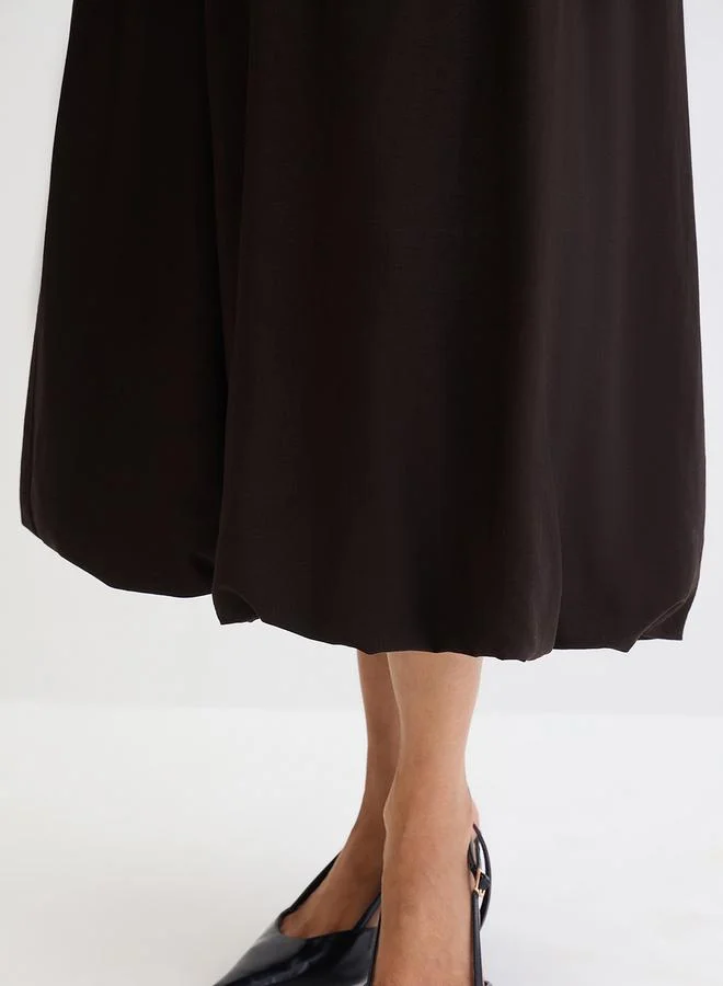 Femmella  Femmella Black Bubble Hem Midi Skirt for Women | Best Price UAE
