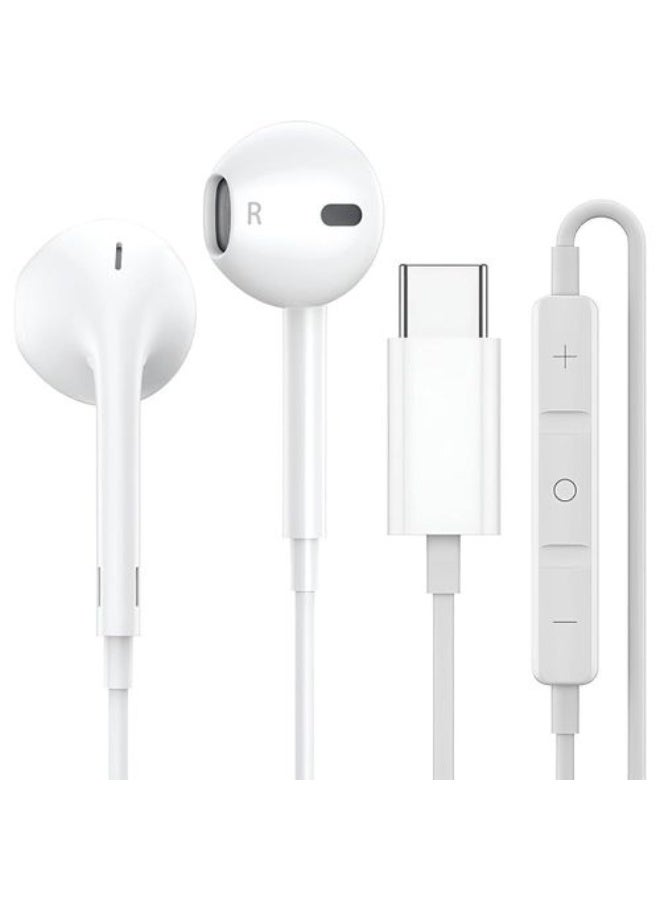 Wired earphones with USB Type-C microphone, Type-C earphones with in-ear volume control microphone - Image 1