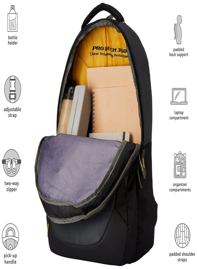 Gear Polyester 46 cms 24 Litre Grey-Black-yellow(LBPECONO10412) Backpack - Image 2