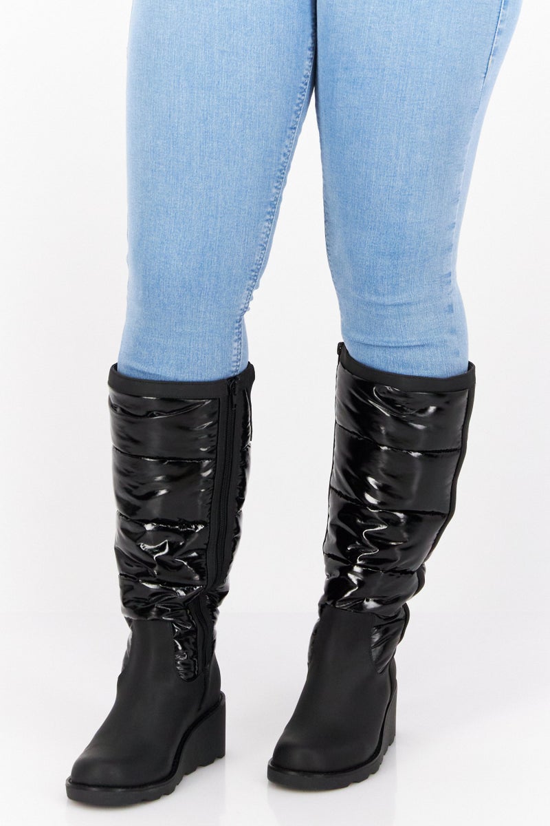 INC Women Medium Hiliahp Zipper Knee Length Boots, Black - Image 1