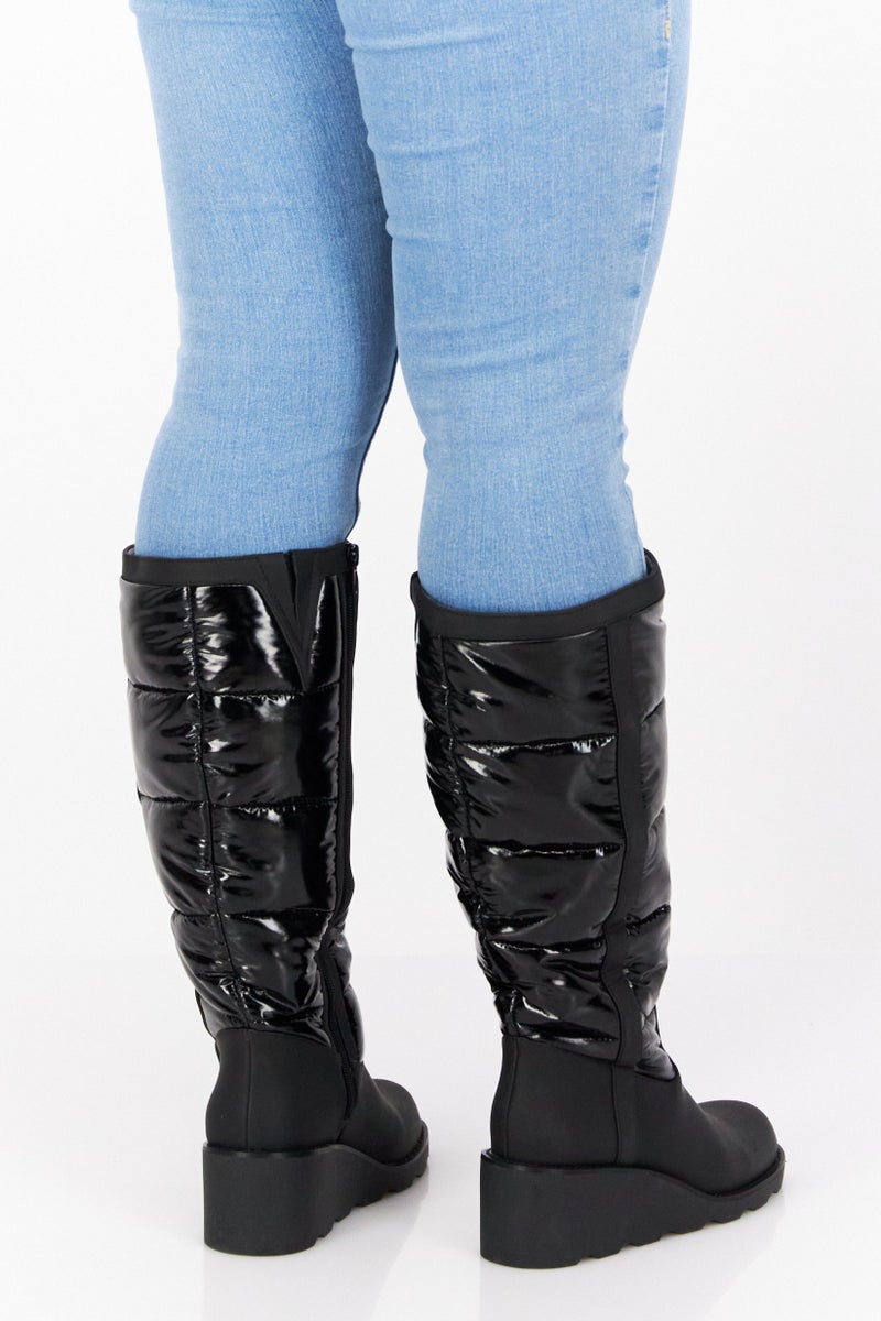 INC Women Medium Hiliahp Zipper Knee Length Boots, Black - Image 3