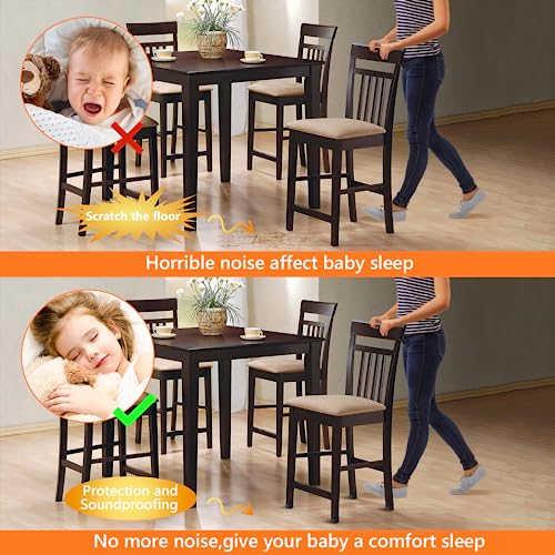 BAIPOK 36Pcs Square Chair Leg Floor Protectors, Silicone Chair Leg Protectors for Hardwood Floors, Felt Furniture Leg Cover Pad for Protecting Floors from Scratches and Noise, Black, Easy to Install - Image 5