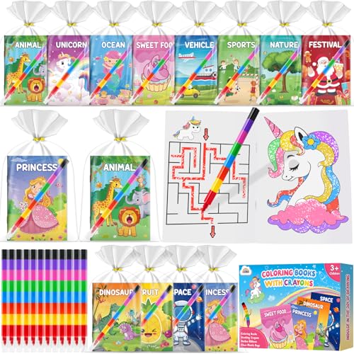 ZMLM 48 Pack Easter Coloring Books for Kids with Crayons Party Favors for Kids 48 Goodie Bags Stuffers for Toddlers Easter Basket Stuffers Classroom Prizes Birthday Return Gifts - Image 1