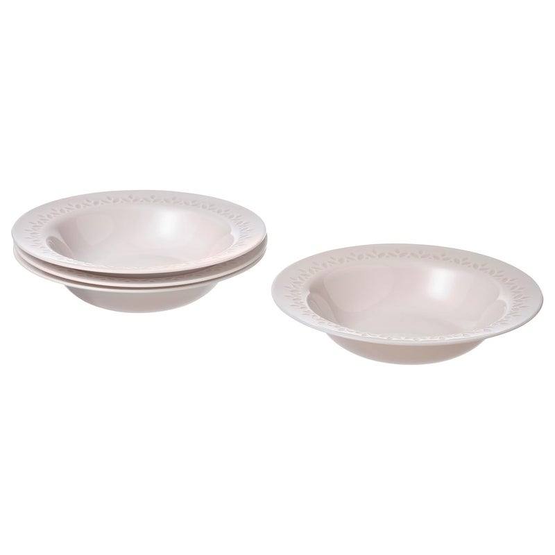 BS Case Ikeaa PARADISISK Tempered Glass Dinner Plate 22 cm 85 inches OffWhite Patterned Rim Traditional Design - Image 1