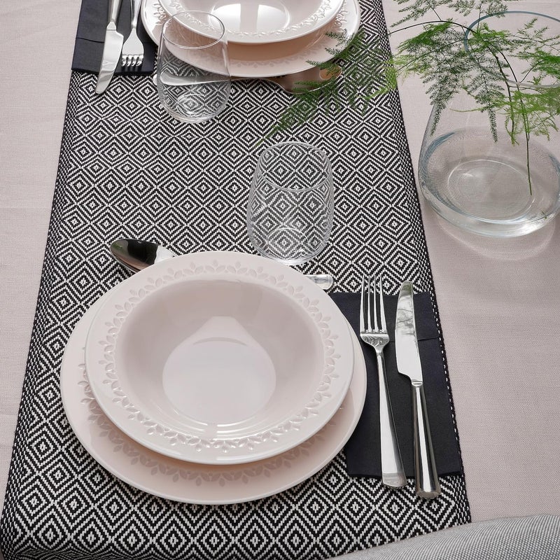 BS Case Ikeaa PARADISISK Tempered Glass Dinner Plate 22 cm 85 inches OffWhite Patterned Rim Traditional Design - Image 2