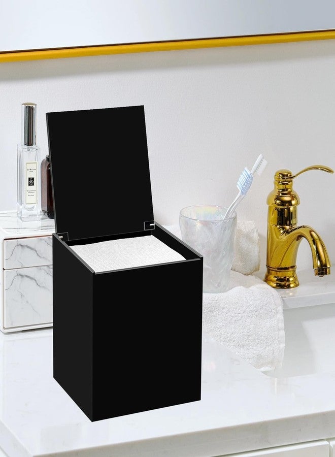 DELIPPLY Face Towelettes Disposable Holder, Disposable Face Towel Container Acrylic, Facial Towels Storage Box, Black - Image 2