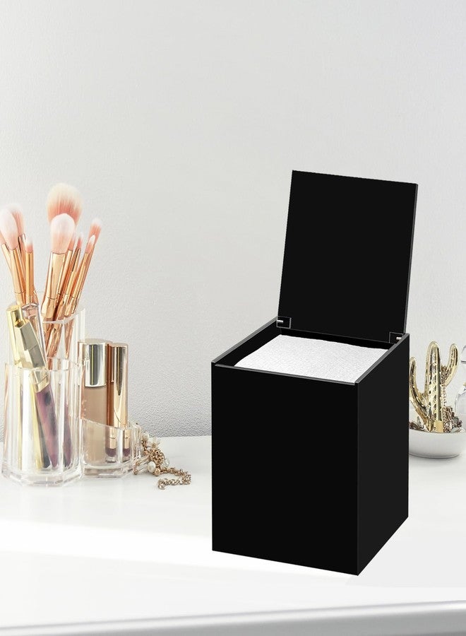 DELIPPLY Face Towelettes Disposable Holder, Disposable Face Towel Container Acrylic, Facial Towels Storage Box, Black - Image 4