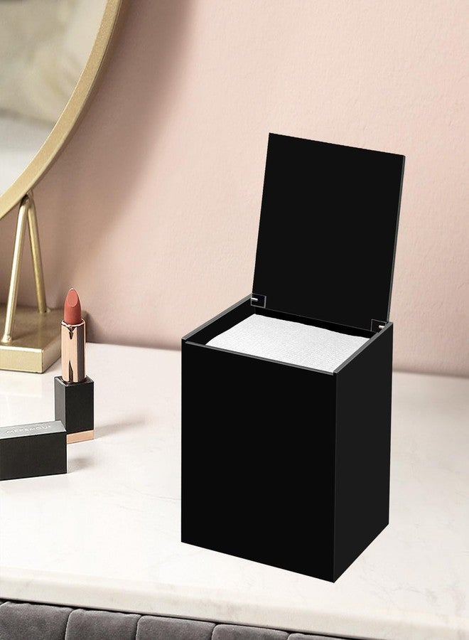 DELIPPLY Face Towelettes Disposable Holder, Disposable Face Towel Container Acrylic, Facial Towels Storage Box, Black - Image 5