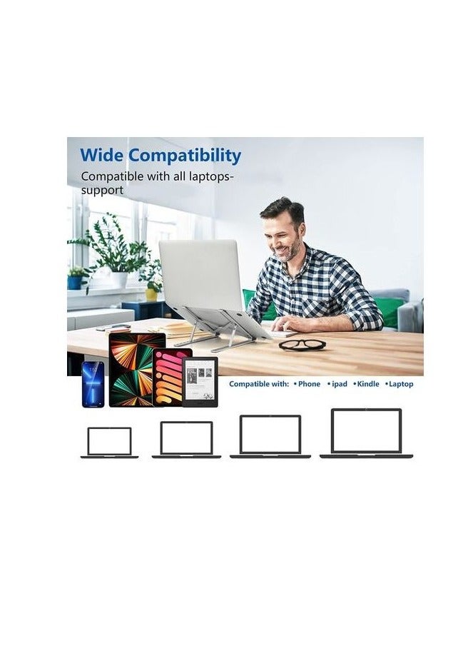 Laptop & Tablet Stand Foldable Aluminum Alloy Multi Angles Height Adjustment