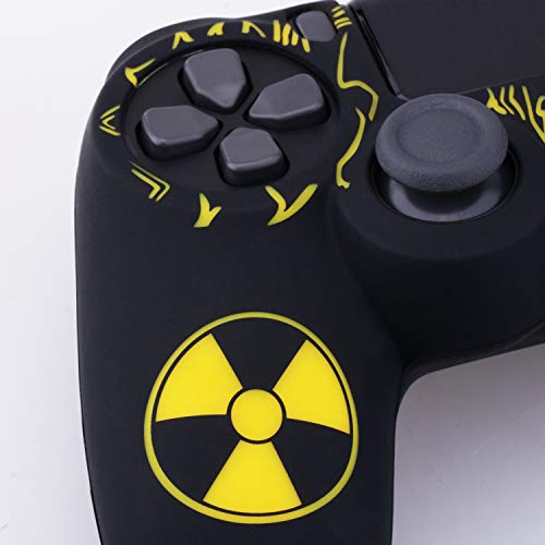 YoRHa Laser Carving Silicone Cover Skin Case for Sony PS4/slim/Pro Dualshock 4 Controller x 1(Radiation) with Thumb Grips x 10 - Image 4