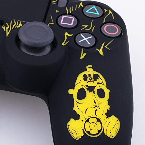 YoRHa Laser Carving Silicone Cover Skin Case for Sony PS4/slim/Pro Dualshock 4 Controller x 1(Radiation) with Thumb Grips x 10 - Image 3